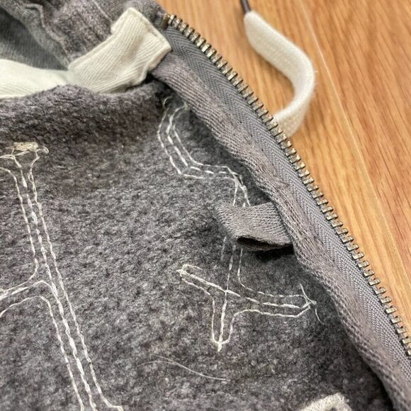 VINTAGE 2000s Y2K ABERCROMBIE GREY SEQUIN HOODIE - Picture 11 of 15